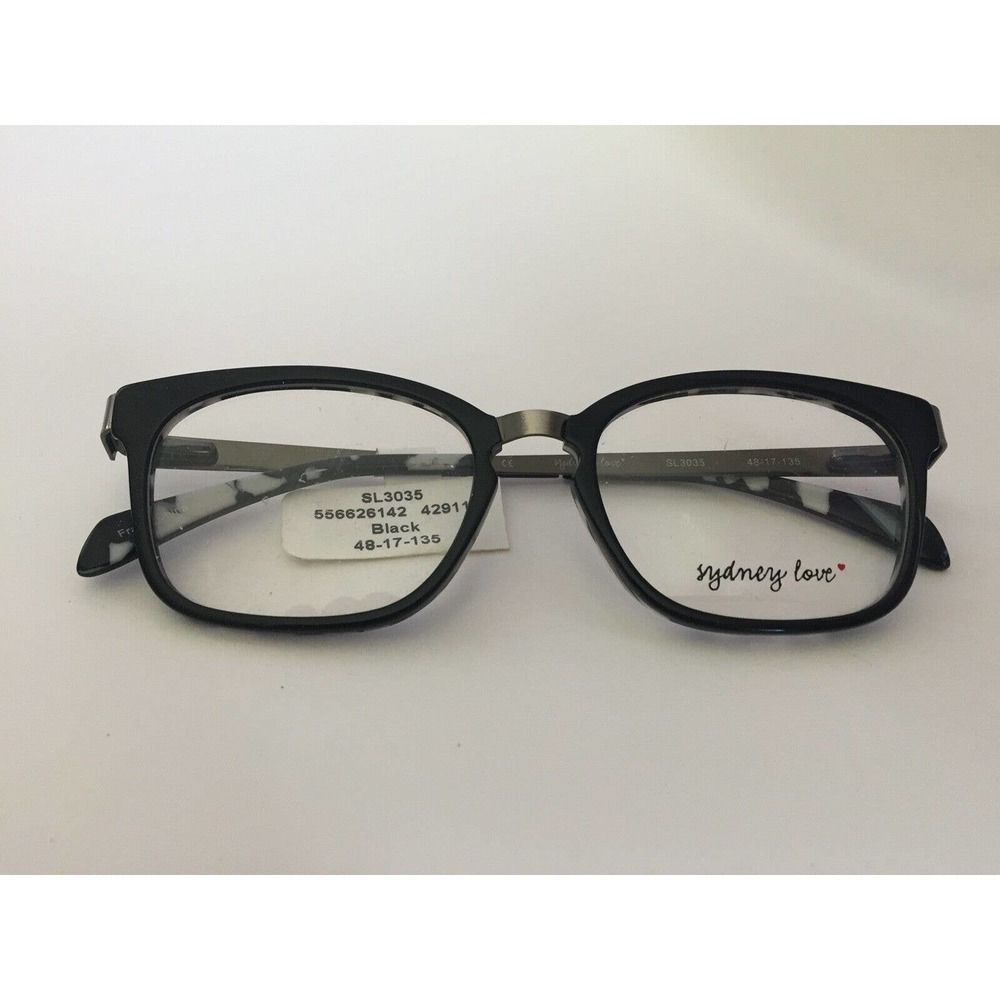 New Sydney Love Eyeglasses Black/White 48-17-135 Frames